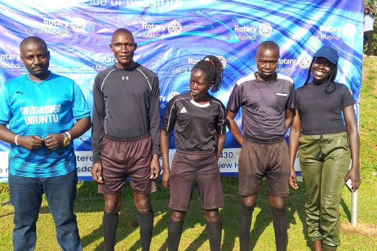 The Sports Tutor (Blue) accompanying the district officials who officiated the games