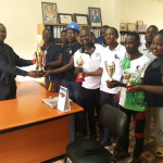 Trophy parade to the office of Principal by the Champions water department